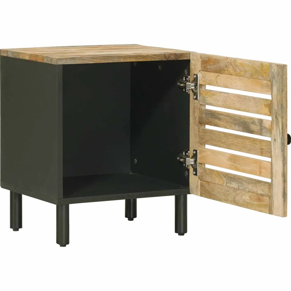 vidaXL Nachtkastje 2 st Naturel 40 x 33 x 46 cm Massief Mango Hout Bruin