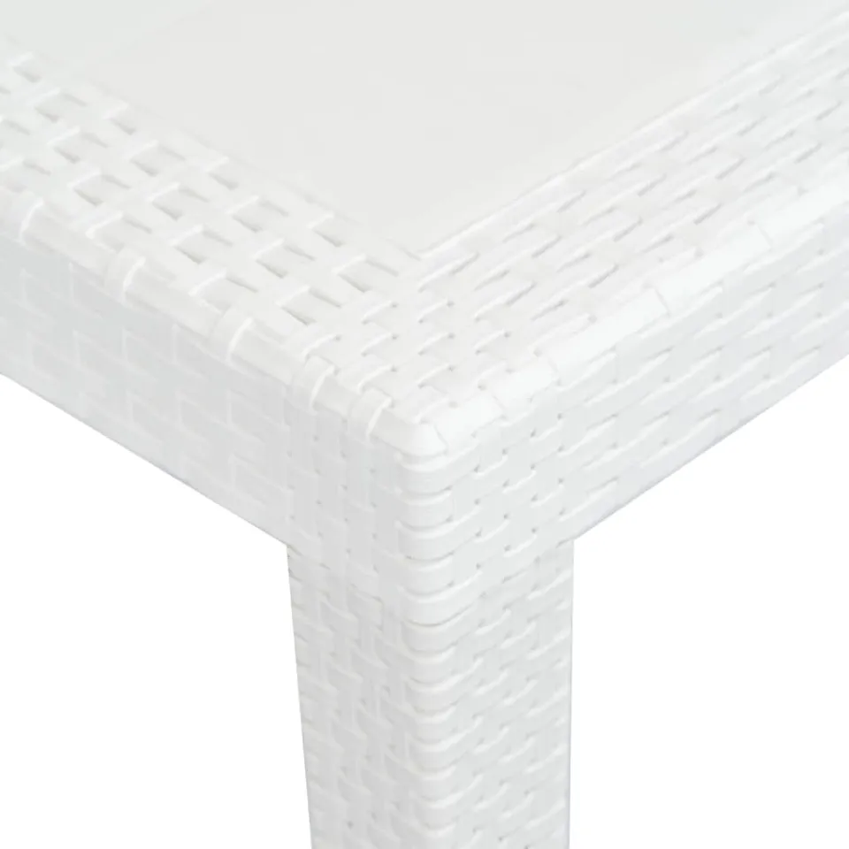 vidaXL Tuintafel 150x90x72 cm rattan-look kunststof wit, foto 3