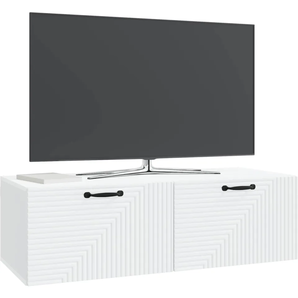 vidaXL Wandbeugel TV-kast Wit 98 x 41 x 30 cm Bewerkt hout, foto 2