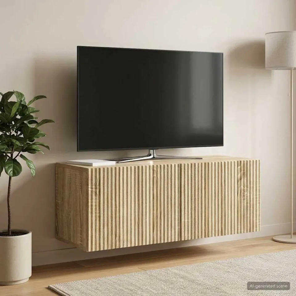 vidaXL Wandbeugel TV-kast 78,5 x 31 x 30 cm Sonoma Eiken Bewerkt hout, foto 4