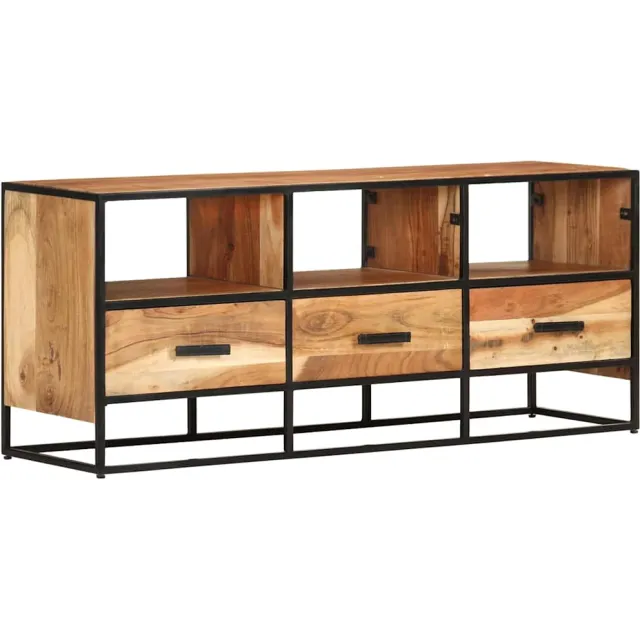 vidaXL Tv-meubel 110x30x45 cm massief acaciahout Bruin