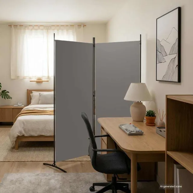 vidaXL Kamerscherm met 2 panelen 175x180 cm stof antracietkleurig, foto 2
