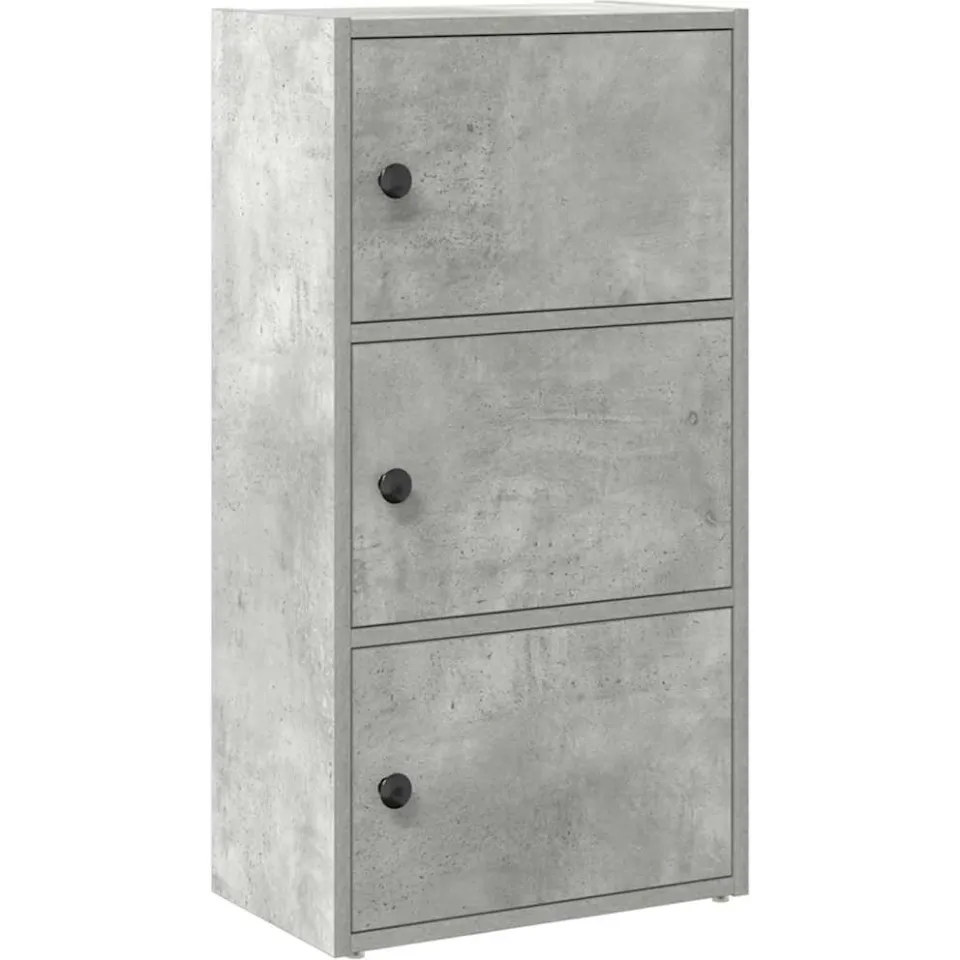 vidaXL Boekenkast 40x24x77 cm bewerkt hout betongrijs grijs, foto 3