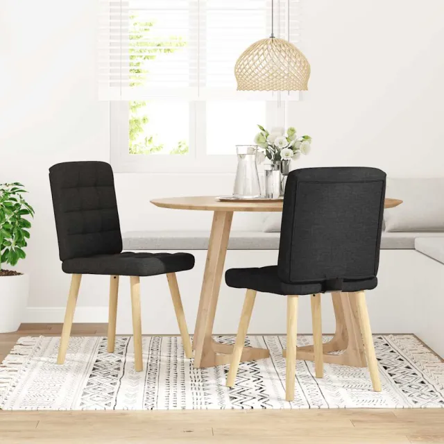 vidaXL Eetkamerstoelen 2 st stof zwart
