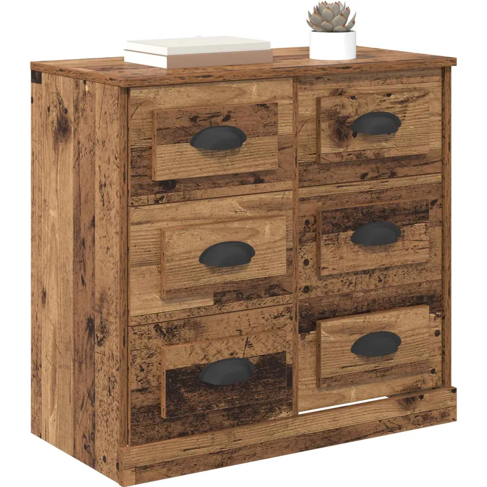 vidaXL Dressoir Oud Hout 70 x 35,5 x 67,5 cm Bewerkt hout bruin