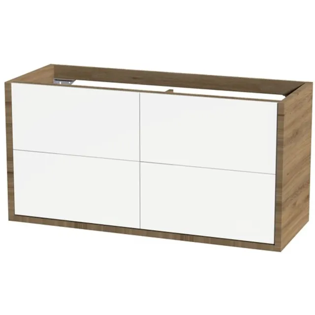 Tiger Boston wastafelonderkast hoogglans wit Eiken