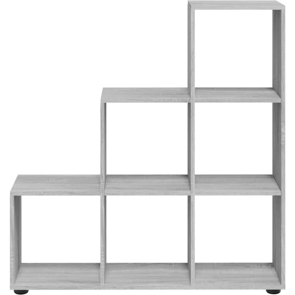 vidaXL Boekenkast trapvormig 107 cm bewerkt hout grijs sonoma eiken, foto 2