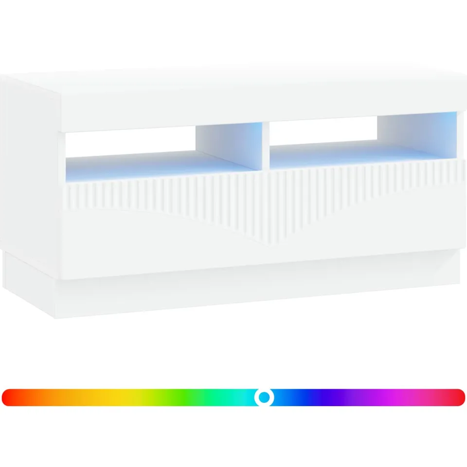 vidaXL LED tv-meubel Wit Bewerkt hout