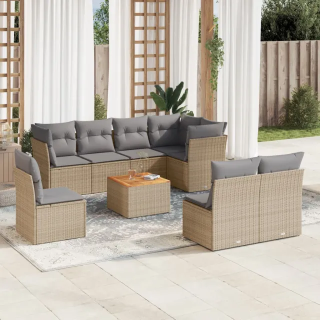 vidaXL Patio Sofa Set 8-zits Mix Beige en Lichtgrijs, foto 2