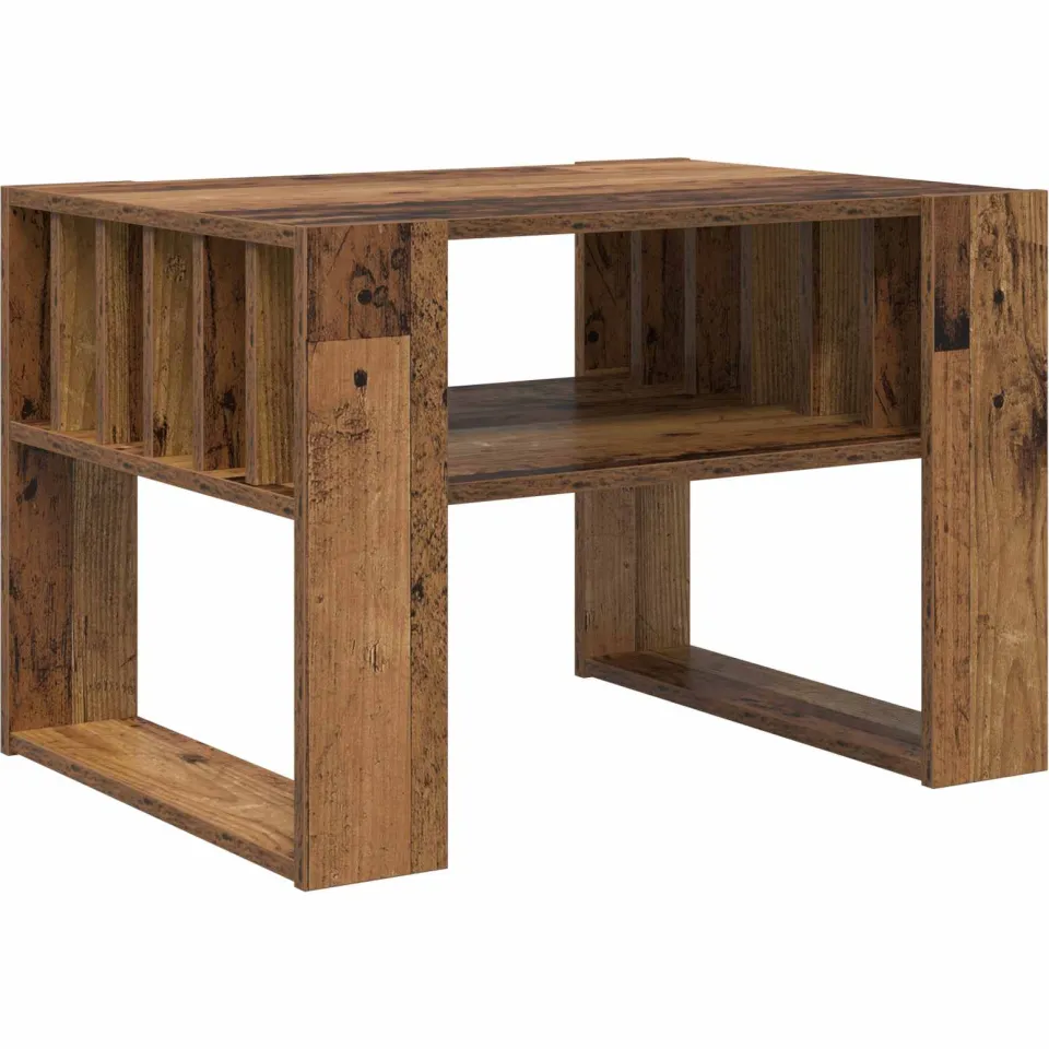 vidaXL Salontafel Oudhout 66 x 49,5 x 45 cm Bewerkt hout bruin, foto 3
