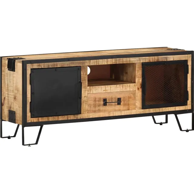 vidaXL Tv-meubel 110x31x46 cm ruw mangohout Meerkleurig