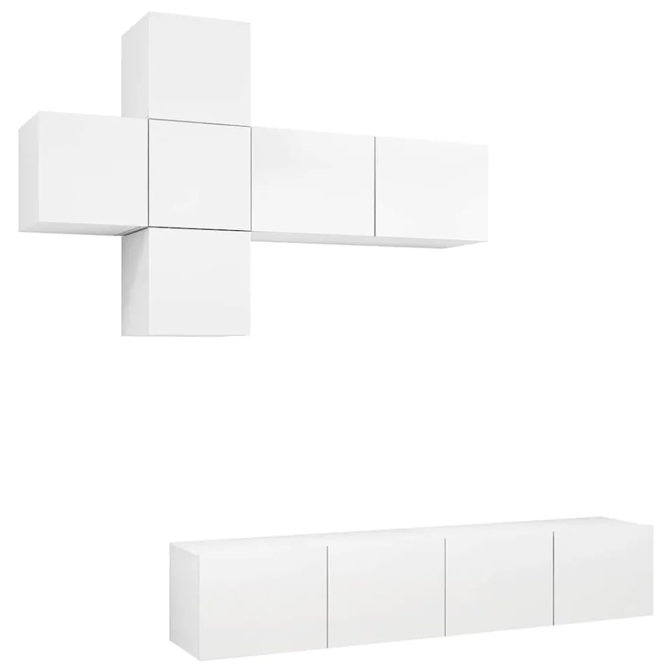 vidaXL 7-delige Tv-meubelset bewerkt hout wit
