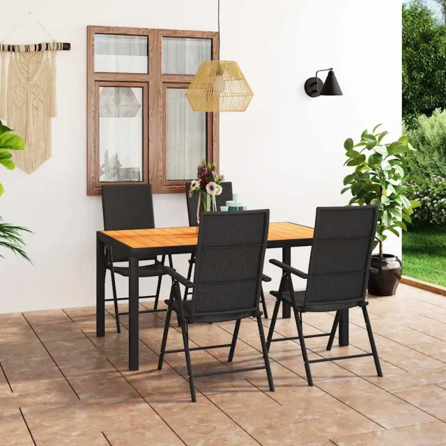 vidaXL 5-delige Tuinset zwart en bruin, foto 2