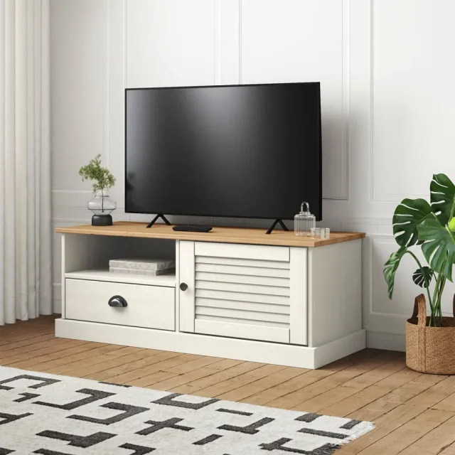 vidaXL Tv-meubel VIGO 106x40x40 cm massief grenenhout wit
