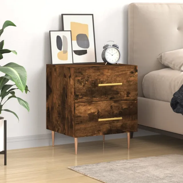 vidaXL Nachtkastje 40x35x47,5 cm bewerkt hout gerookt eikenkleurig, foto 2