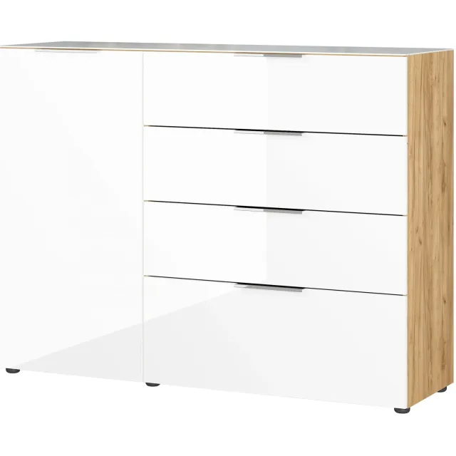dressoir Sirmione wit-eiken Zwart