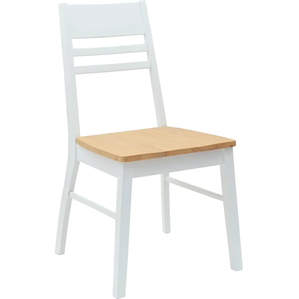 vidaXL Eettafelstoelen 2 st Massief Rubberhout Wit 43 x 54 x 89 cm, foto 4