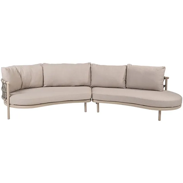 4 Seasons Outdoor Piacenza 2-zits bank, armleuning rechts + 2-zits bank, links zonder armleuning Latte, Lichtgrijs
