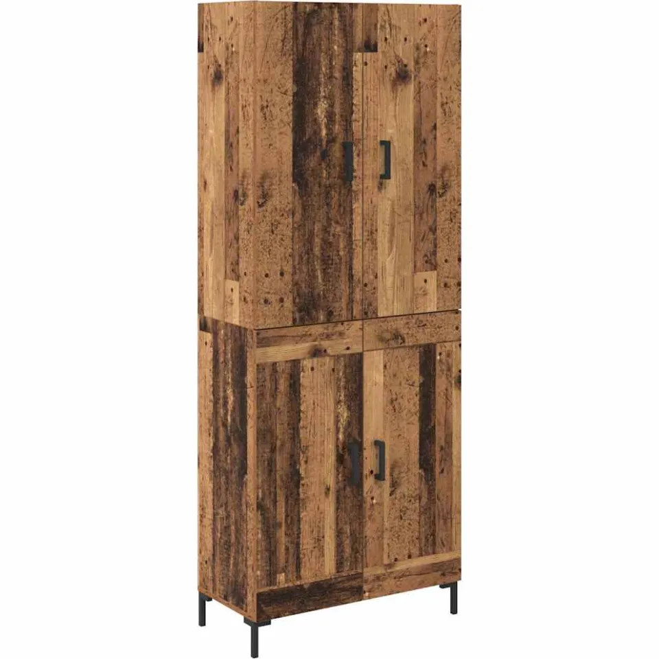 vidaXL Highboard Oud Hout 69,5 x 34 x 180 cm Bewerkt hout bruin, foto 3