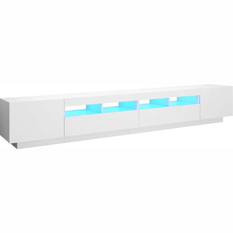 vidaXL Tv-meubel met LED-verlichting 260x35x40 cm wit