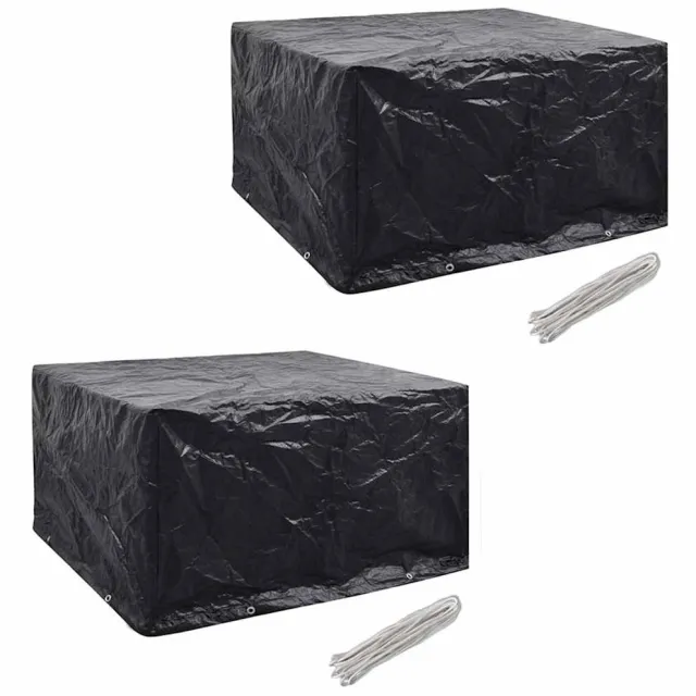vidaXL Tuinmeubelhoezen poly rattan 2 st 6-persoons 172x113 cm Zwart