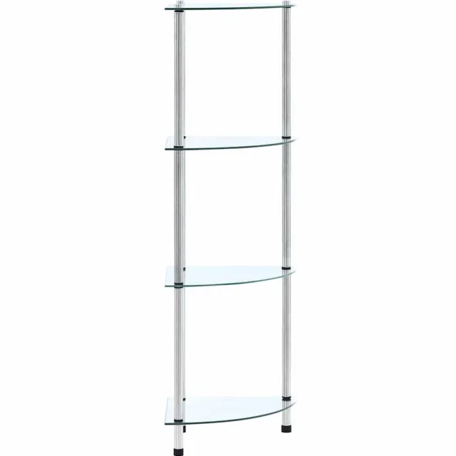 vidaXL Kastje 4-laags 30x30x100 cm gehard glas transparant Transparent