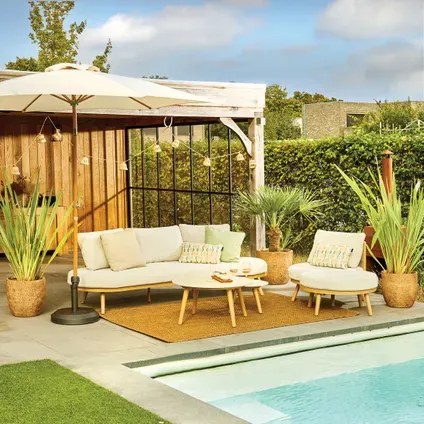 Central Park - Praxis Eigen Merk Central Park Loungeset Helios - Aluminium/wicker - Naturel - 4 Personen, foto 3
