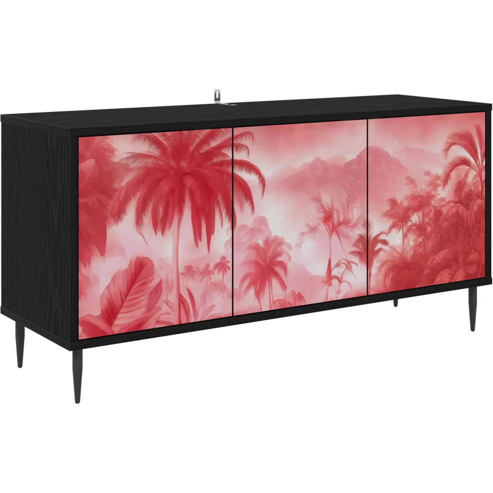 vidaXL Tv-meubel AACHEN 102 x 33 x 51 cm Zwart eiken Bewerkt hout, foto 3