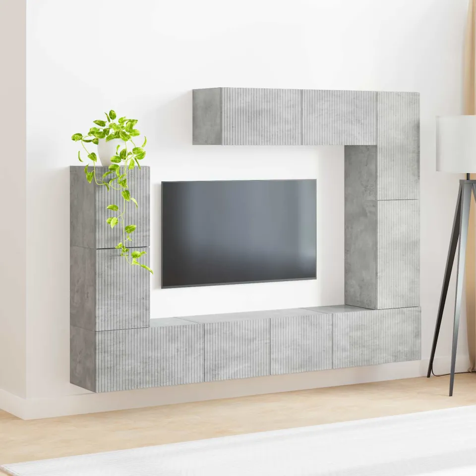 vidaXL Tv-meubelset 5 st Beton Grijs Bewerkt hout, foto 4
