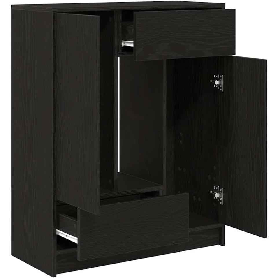 vidaXL Dressoir met lades en deuren 73x31x90 cm zwart eikenkleurig, foto 4