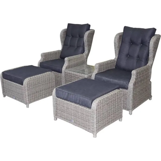 AVH-Collectie Toscane XL lounge balkonset verstelbaar 5-delig grijs