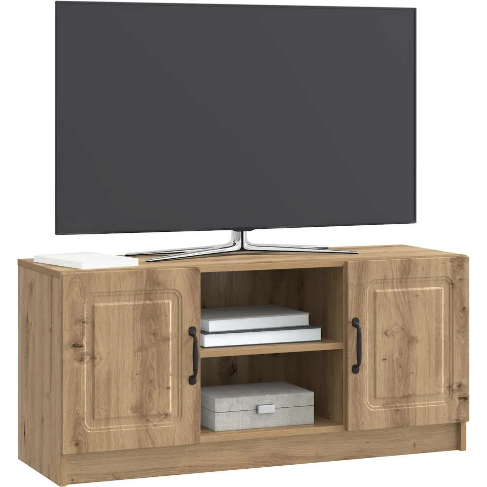 vidaXL TV-kast 102 x 34,5 x 47 cm Artisanaal eiken Bewerkt hout Bruin