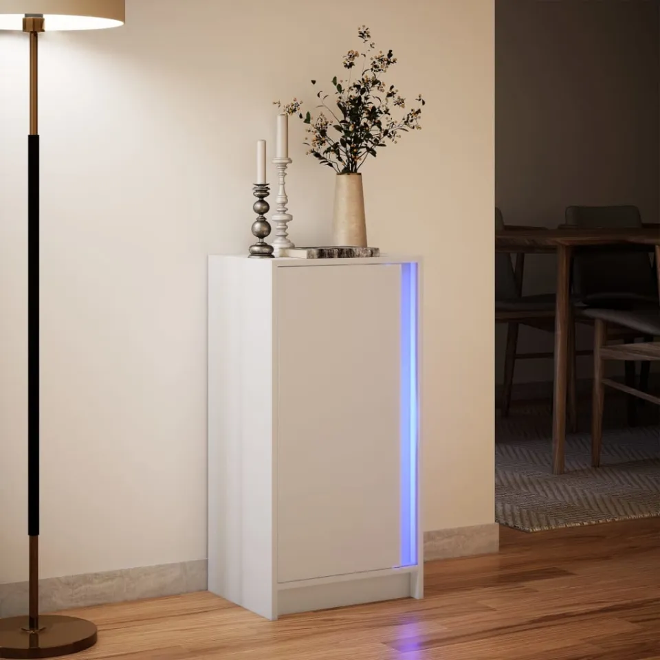 vidaXL Dressoir met LED 42,5x34x85 cm bewerkt hout wit, foto 4