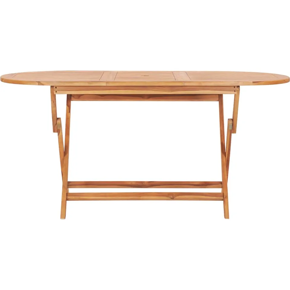 vidaXL Tuintafel inklapbaar 160x80x75 cm massief teakhout bruin, foto 2