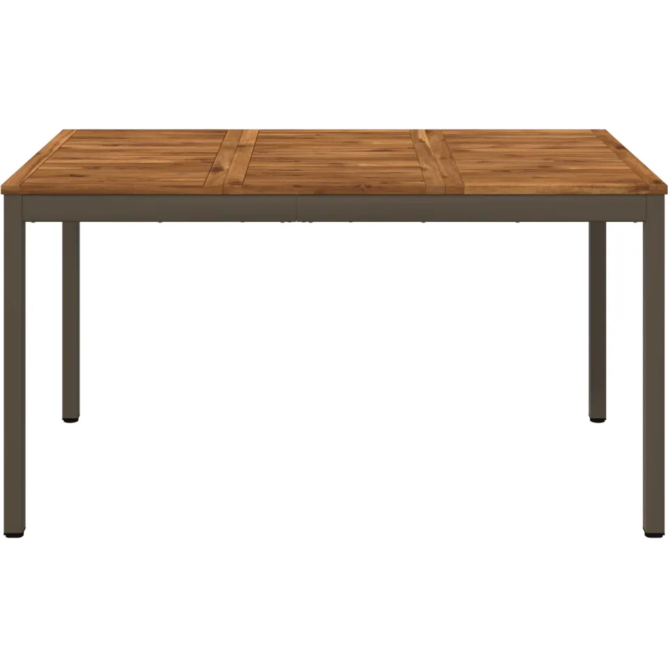 vidaXL Tuindiner tafel NAARDEN Natuurlijk en Koffie 141 x 80,5 x 75 cm Bruin