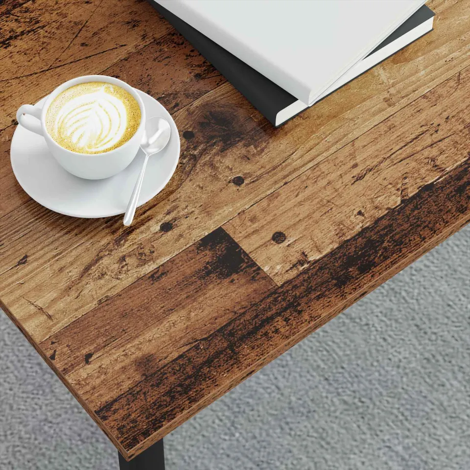 vidaXL Salontafel Oudhout 100 x 50 x 45 cm Bewerkt hout bruin, foto 3
