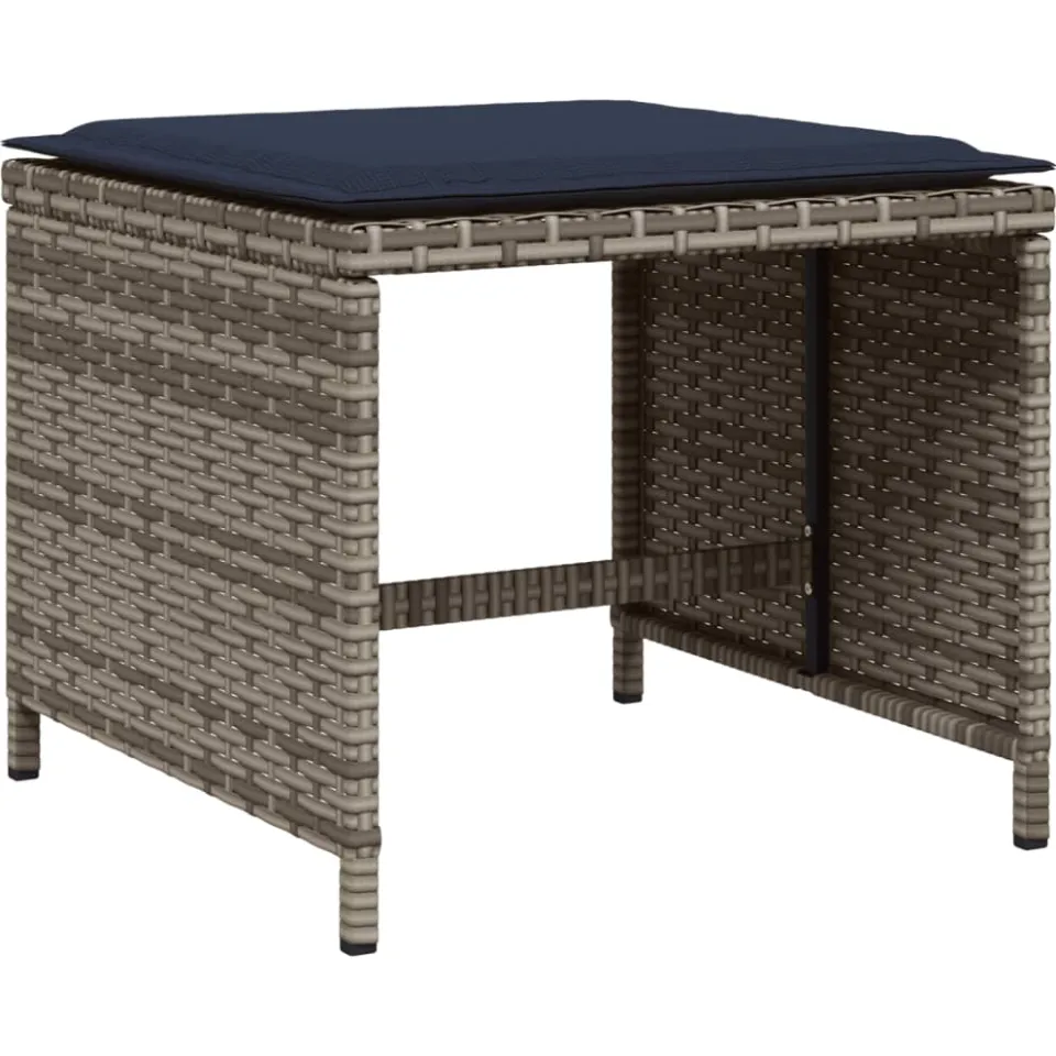 vidaXL 17-delige tuinset met kussens, grijs polyrotan, foto 4