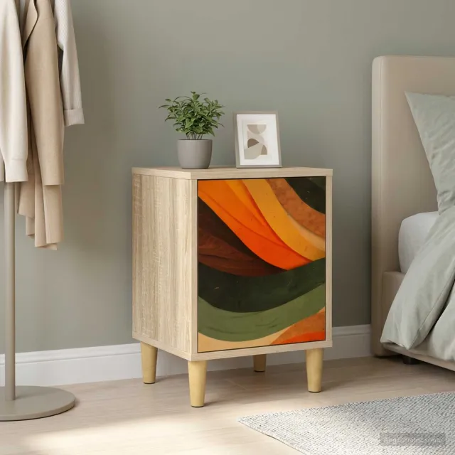 vidaXL Nachtkastje BONN Sonoma Eiken 36 x 33 x 50 cm Bewerkt hout, foto 2