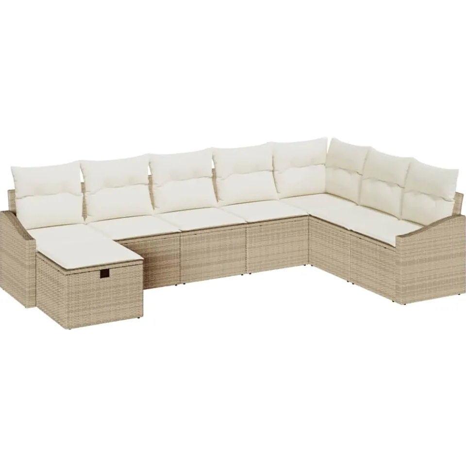 vidaXL Tuin Sofa Set 8 st poly rattan Zwart