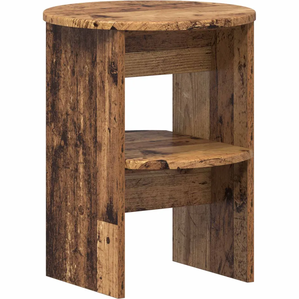 vidaXL Bijzetkast Oudhout Ø40 x 50 cm Geconstrueerd hout bruin, foto 3