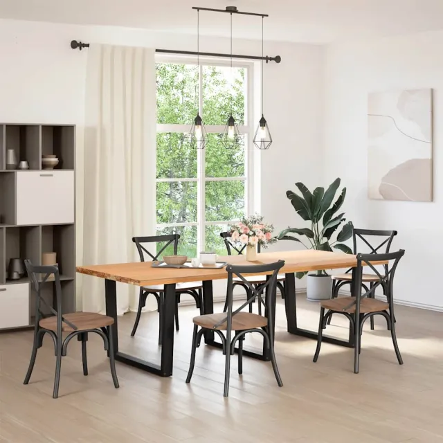 vidaXL Eettafelpoten 3 st V-vormig 100x(72-73,3) cm staal zwart