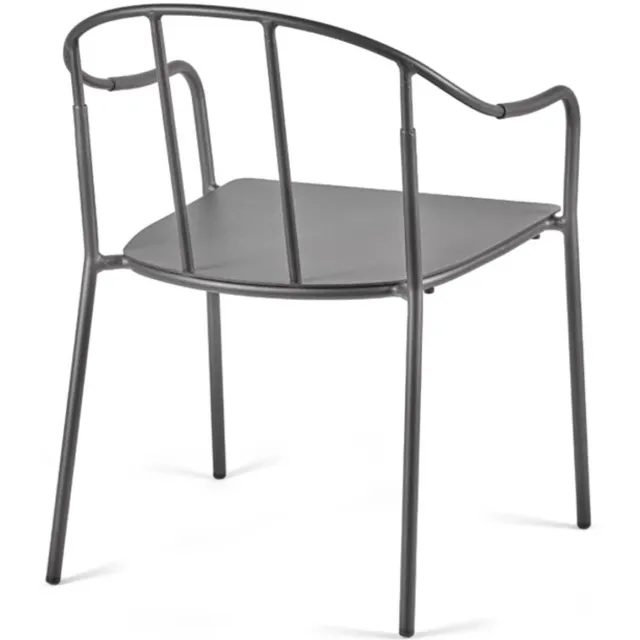 Serax Piet Boon Patio stoel met armleuning zwart met kussen beige