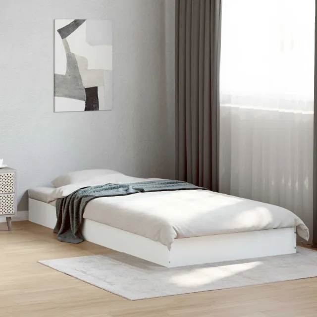 vidaXL Vloerbedframe Wit 80 x 200 cm Bewerkt hout