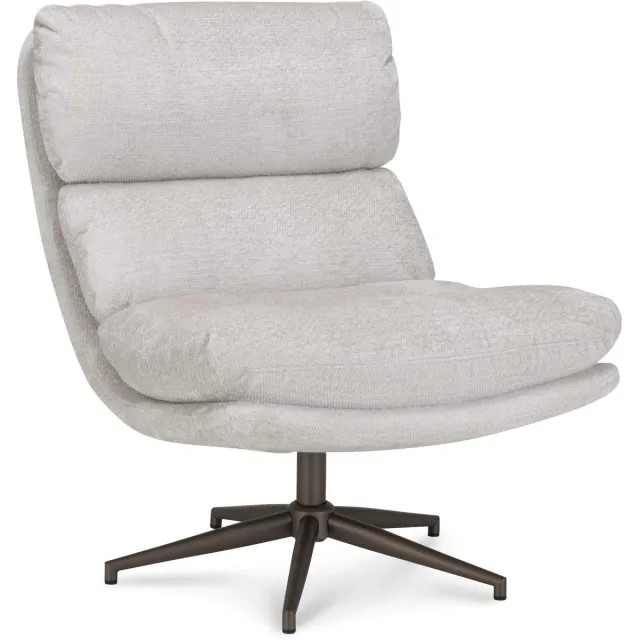 Icon Living Fauteuil Logan - Stof Movie Natural - Poot Bronze 360° Wit
