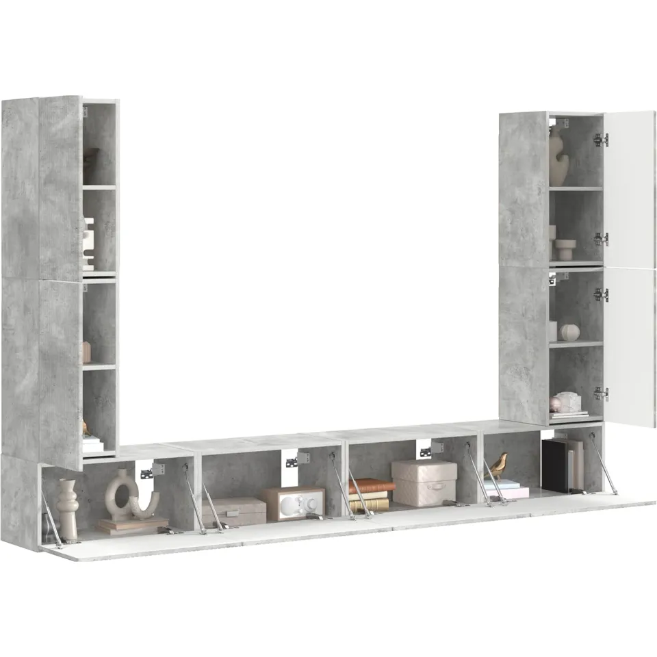 vidaXL Tv-meubelset 8 st 31 x 30 x 60 cm Beton Grijs