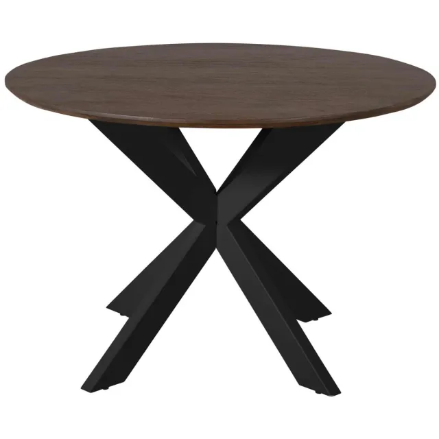 Starfurn Eettafel Madison - Deens Ovaal Bruin/Zwart - 110x110x76cm
