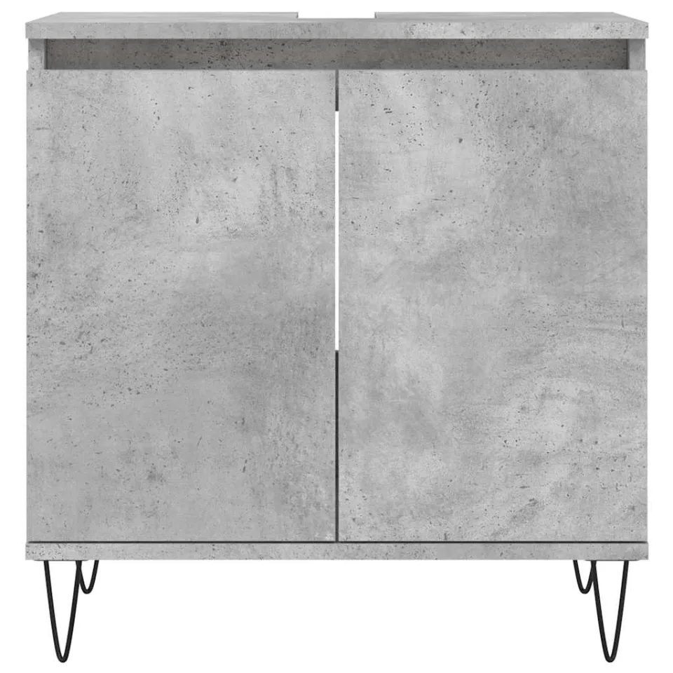 vidaXL Badkamerkast 58x33x60 cm bewerkt hout betongrijs