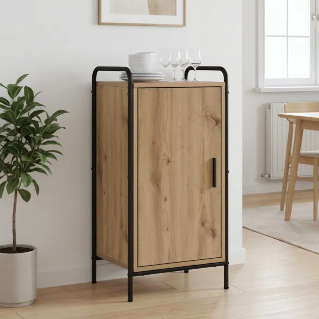vidaXL Dressoir Artisanaal eiken 97 x 33 x 81 cm Bewerkt hout Bruin