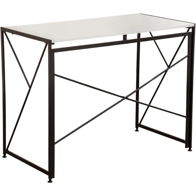 COVREO Bureau 99 x 50 x 75 cm wit, MDF en metaal, opvouwbaar voor kleine ruimtes
