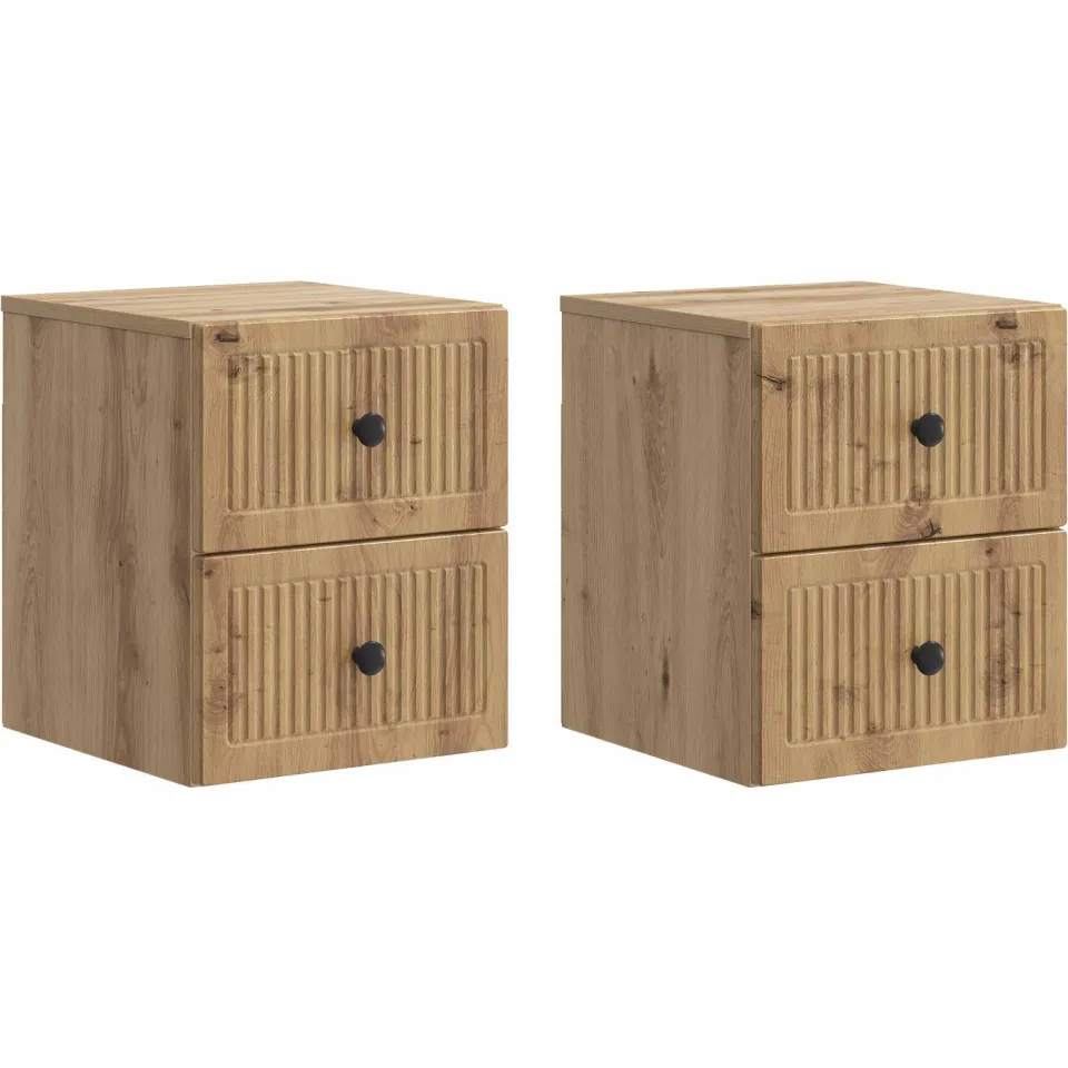 vidaXL Wandbeugel Bedkast 2 st Artisanaal eiken 33 x 34,5 x 40 cm, foto 3